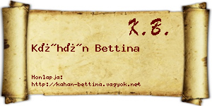 Káhán Bettina névjegykártya